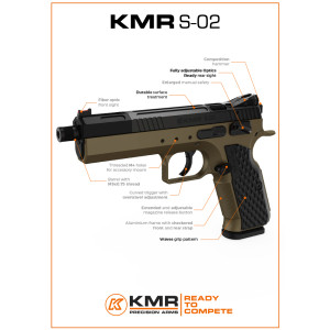 PISTOLET KMR S-02 5.5" OR SR 22LR