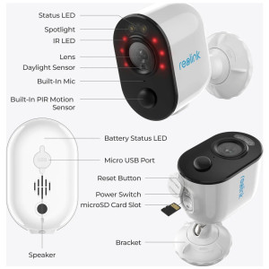 CAMÉRA EXTÉRIEURE REOLINK ARGUS B310 WI-FI + PANNEAU SOLAIRE