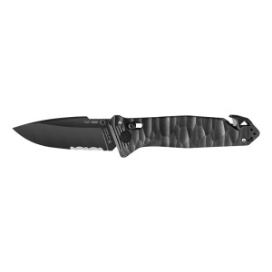 Couteau tb cac s200 noir lame mixte - 3 fonctions