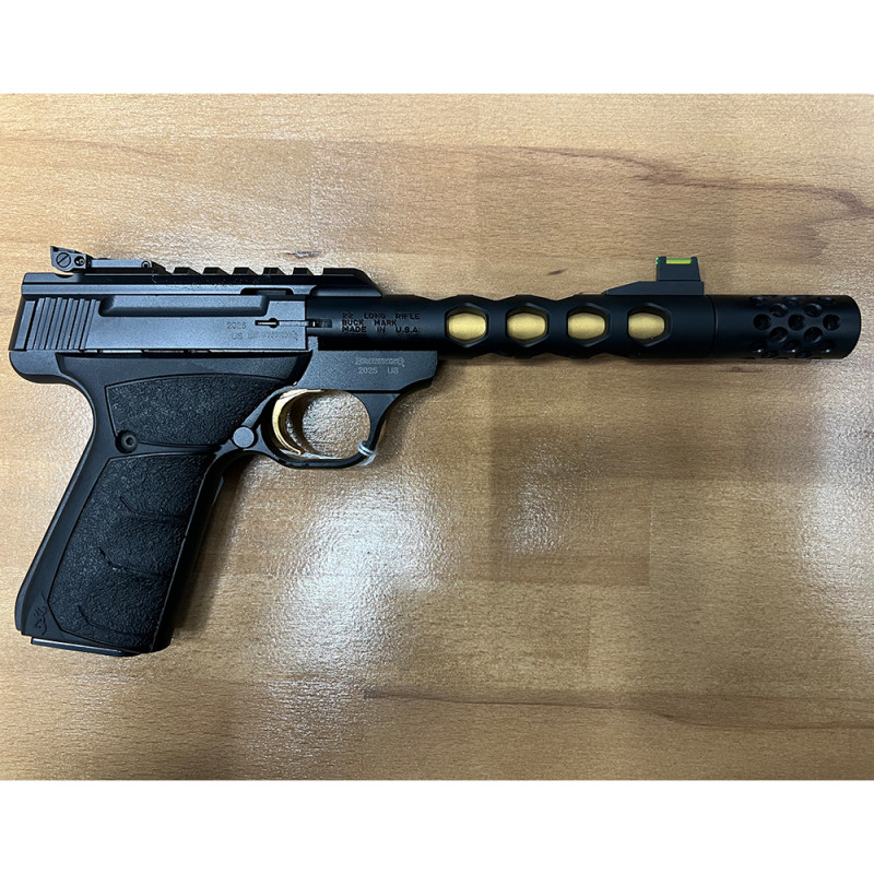 Pistolet browning buck mark black gold vision hex ufx 22lr
