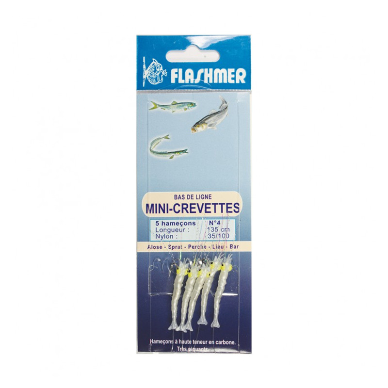 Bas de ligne mini-crevettes - 5 hameçons